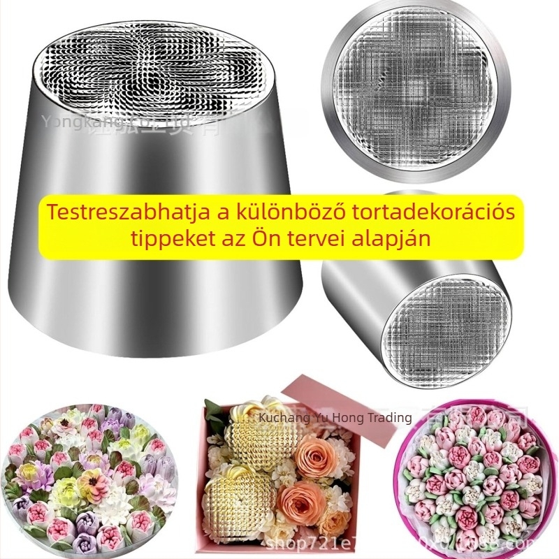 Romia dekoráló cső készlet, 304 rozsdamentes acél sütik díszítéséhez