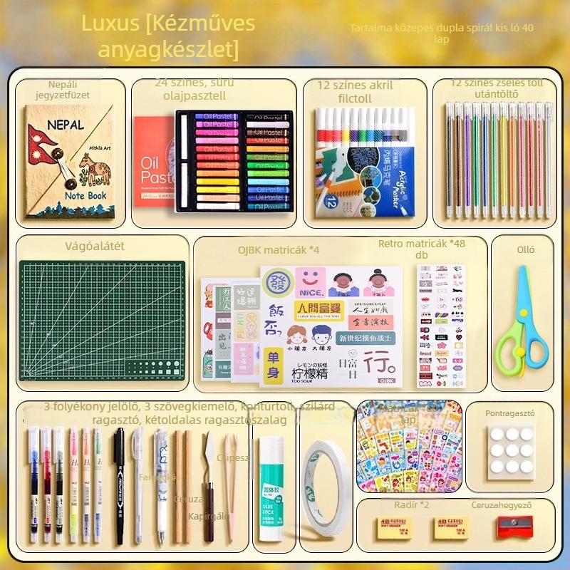 Népáli kézzel készített DIY anyagkészlet és kézzel festett notesz lányoknak, vintage írószerek