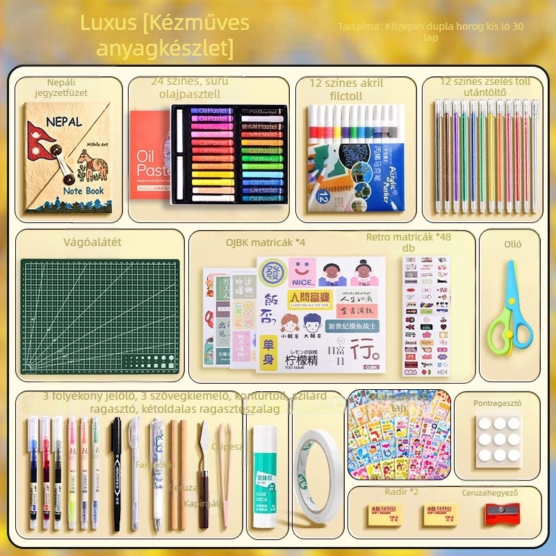 Népáli kézzel készített DIY anyagkészlet és kézzel festett notesz lányoknak, vintage írószerek
