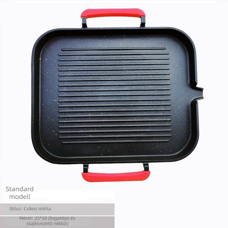 Koreai stílusú elektromos grillserpenyő Maifan kővel, fekete, tapadásmentes, füstmentes otthoni grillhez Teppanyaki