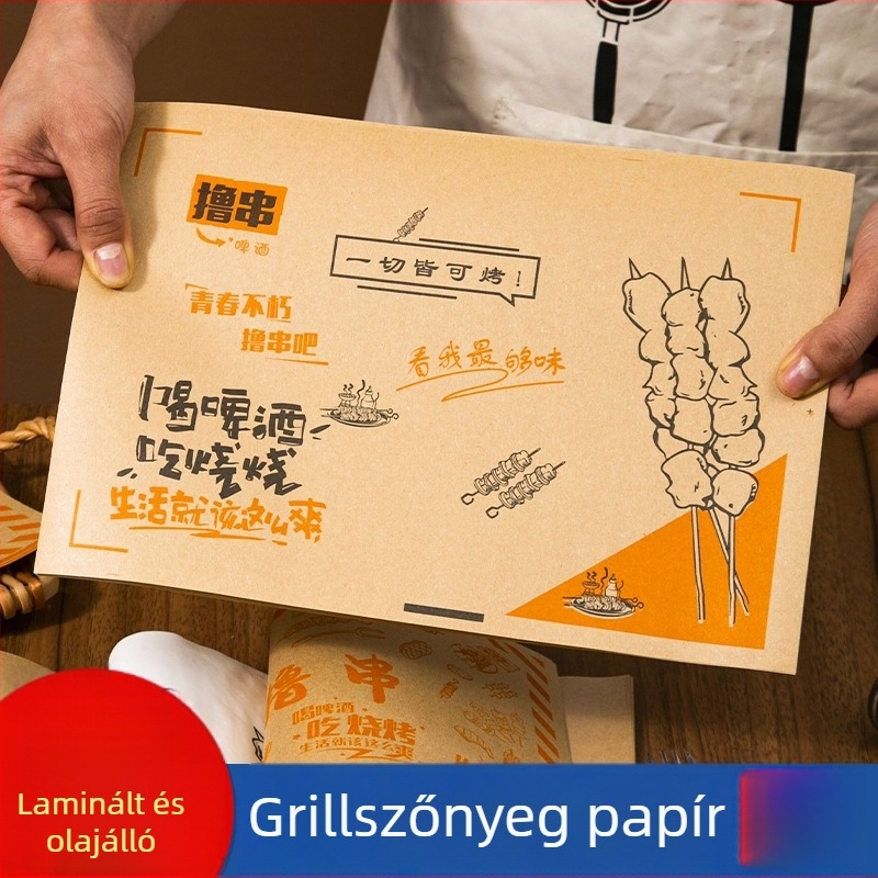 Zsírtartó grillpapír – Egyszer használatos tányéralátét és tálpapír, olajat felszívó, grillsütők és catering számára