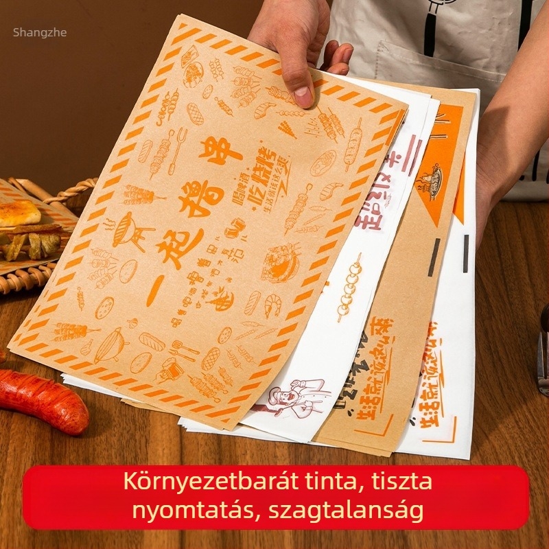 Zsírtartó grillpapír – Egyszer használatos tányéralátét és tálpapír, olajat felszívó, grillsütők és catering számára