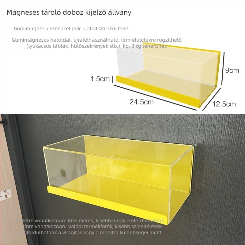 Mágneses pegboard kiegészítőkhöz tároló, fehér tábla elválasztó, sárga mágneses tolltartó, mágneses tároló szervező