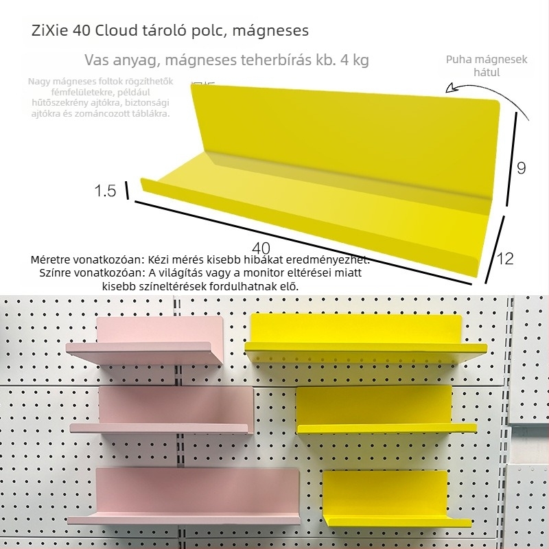 Mágneses pegboard kiegészítőkhöz tároló, fehér tábla elválasztó, sárga mágneses tolltartó, mágneses tároló szervező