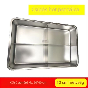 Négyszögletes professzionális fazék shabu-shabu-hoz, csípős hot pot-hoz és oden-hez, keresztirányú rácsos elválasztókkal