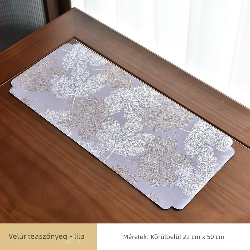 Őz bőrből készült velúr, vízálló jacquard teaceremónia matrac, kínai stílusú rövid textínes teaasztalhoz, teaasztal zászló Zen