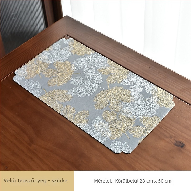 Őz bőrből készült velúr, vízálló jacquard teaceremónia matrac, kínai stílusú rövid textínes teaasztalhoz, teaasztal zászló Zen