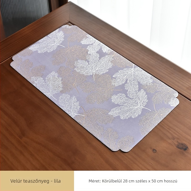 Őz bőrből készült velúr, vízálló jacquard teaceremónia matrac, kínai stílusú rövid textínes teaasztalhoz, teaasztal zászló Zen