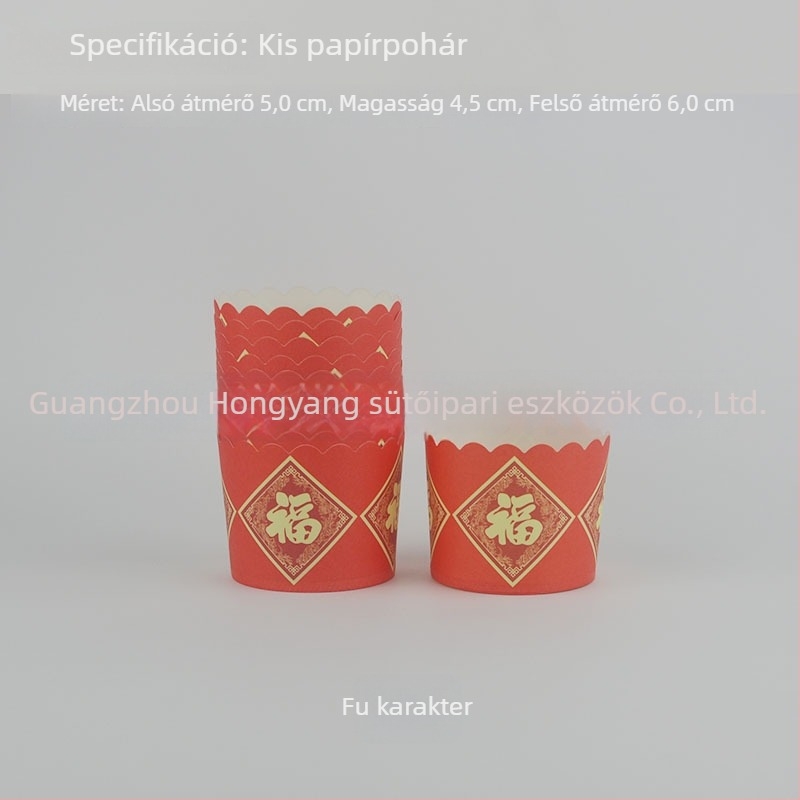 Egyszer használatos kerek muffinpapírok tartóval, kereskedelmi használatra, 2026-os Újév, a Ló éve