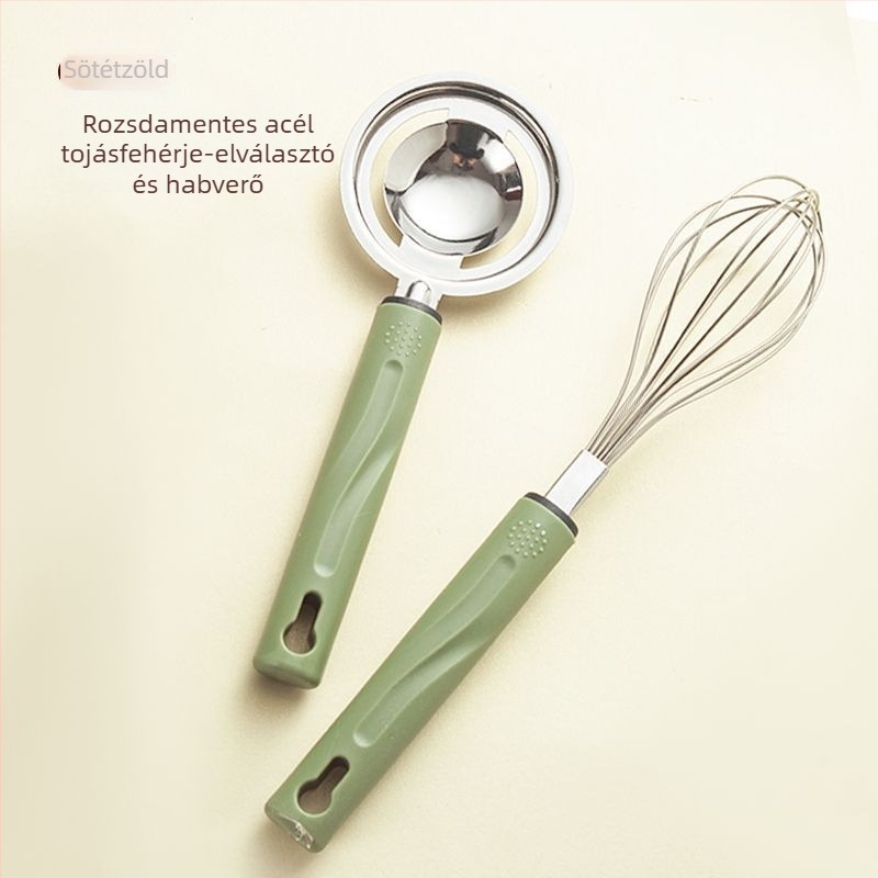 Rozsdamentes acél tojáshabverő és fehérje szeparátor, bébiételekhez, otthoni sütéshez készült készlet