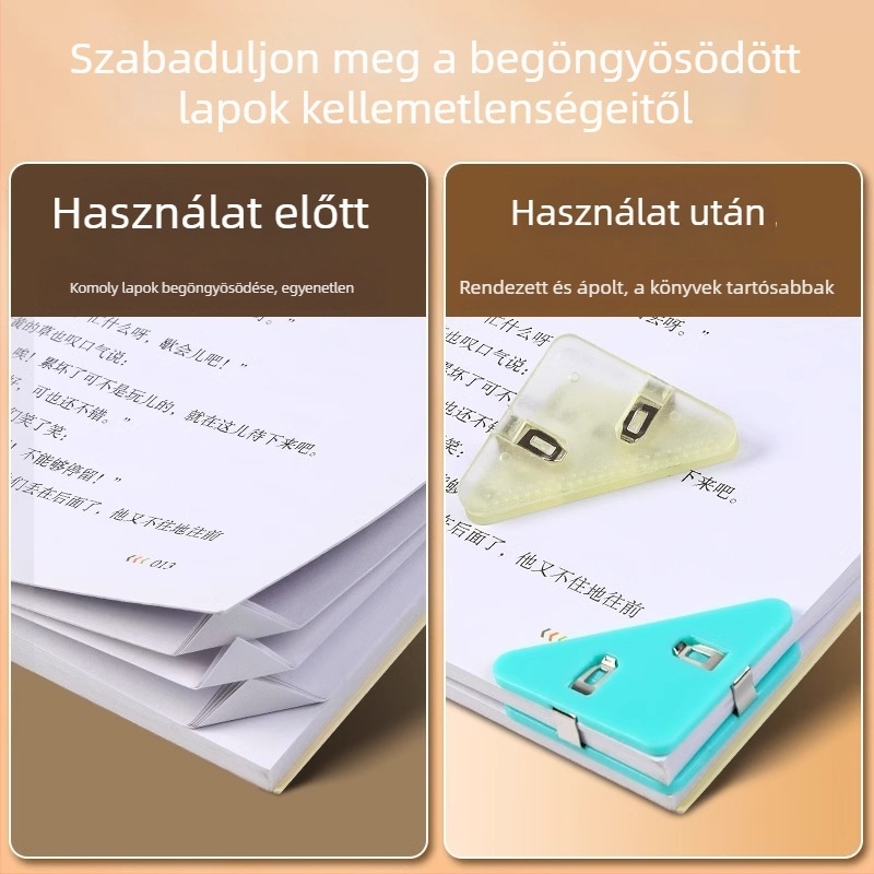 Háromszög alakú PP klip jegyzetekhez és dokumentumokhoz, akril klip adatfájlok tárolására, oldalsó sarok klip hajlítás elleni védelemmel