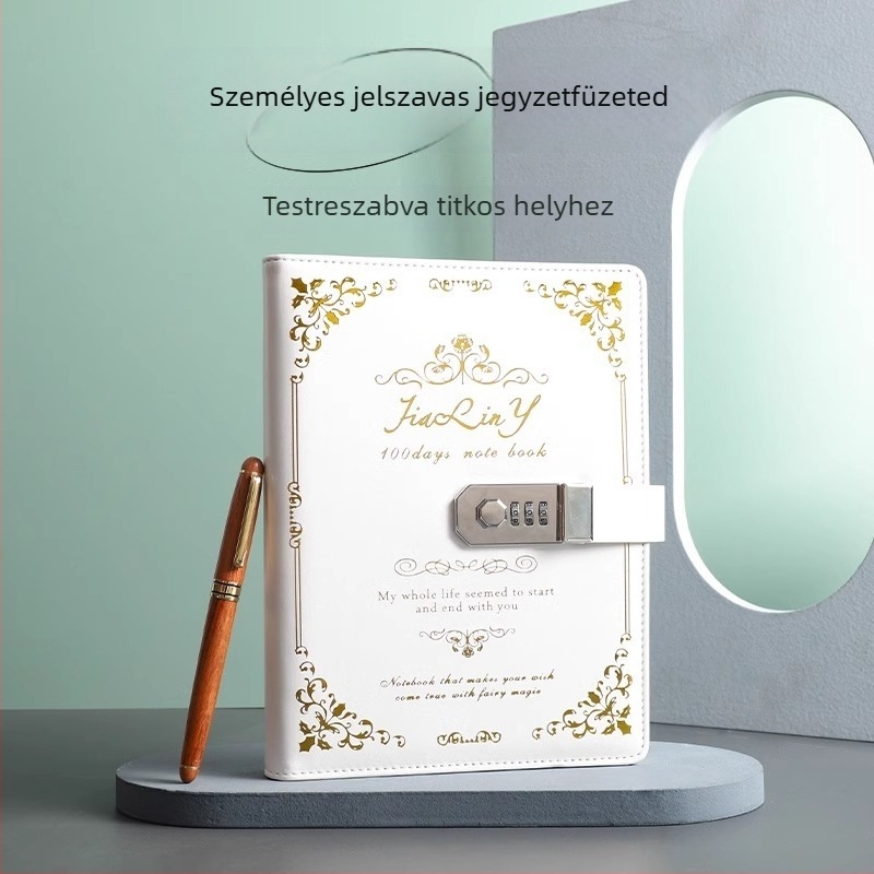 Retro zárható jegyzetfüzet, vastag kivitelben, minimalist diák napló utazásokhoz
