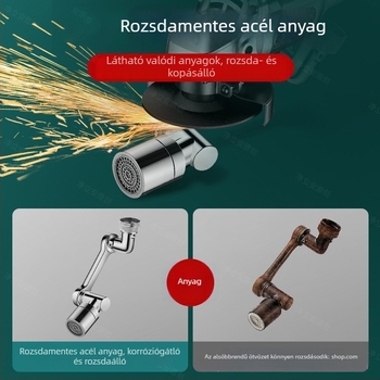 Robotkaros csapkiegészítő, forgó kifolyóval, multifunkcionális univerzális csatlakozó mosdóhoz