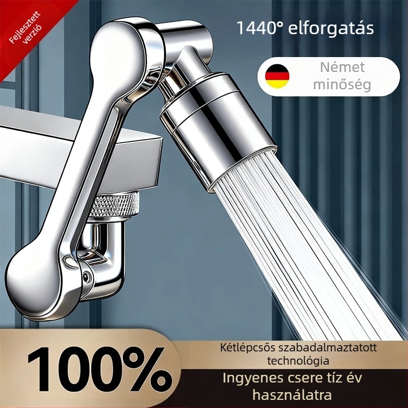 Robotkaros csapkiegészítő, forgó kifolyóval, multifunkcionális univerzális csatlakozó mosdóhoz