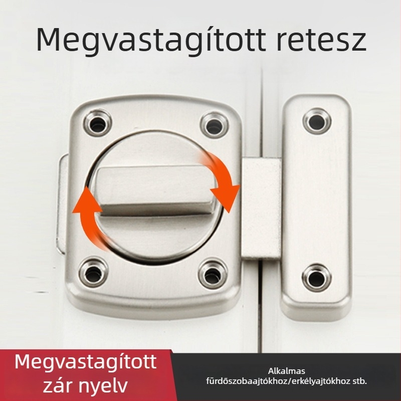 Cinkötvözet ajtózár rugós zárófejjel – fürdőszoba és hálószoba