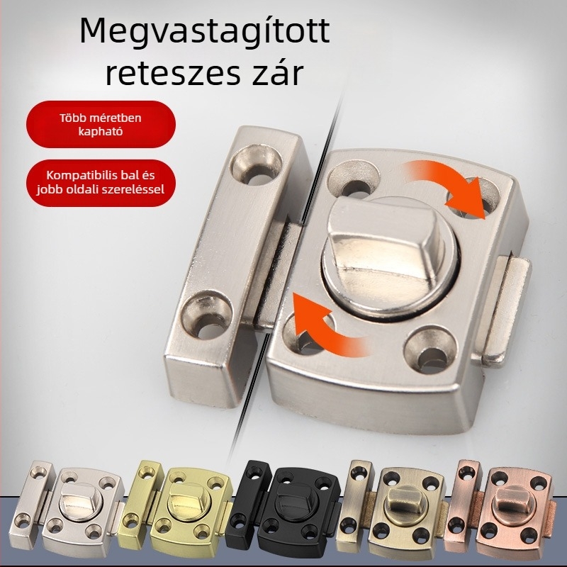 Cinkötvözet ajtózár rugós zárófejjel – fürdőszoba és hálószoba