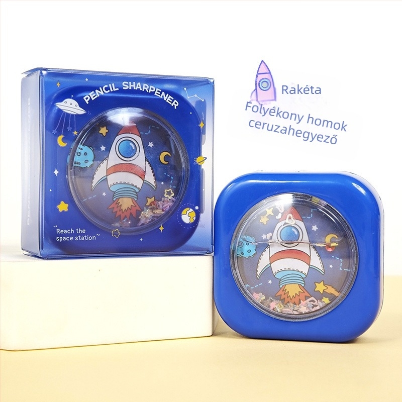 Rainbow Quicksand ceruzahegyező - aranyos rajzfilm dizájn, kétlyukú, kompakt kézi, gyerekeknek és diákoknak, mini szemöldökceruza hegyező