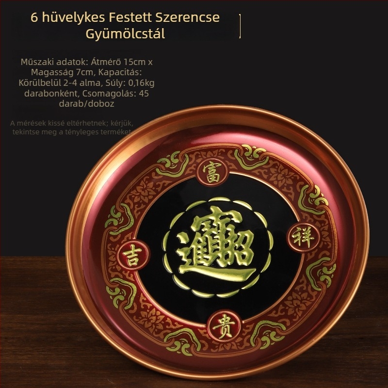 Ötvözetből készült felajánló tál Buddha számára, gyümölcstál tiszteletadásra, otthoni buddhista kiegészítő lótusz motívummal