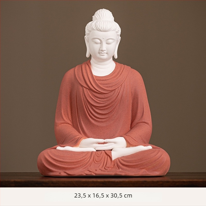 Öt Buddha-szobor fehér porcelánból, otthoni imádságra