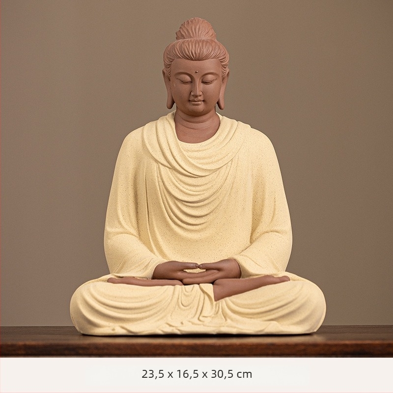 Öt Buddha-szobor fehér porcelánból, otthoni imádságra