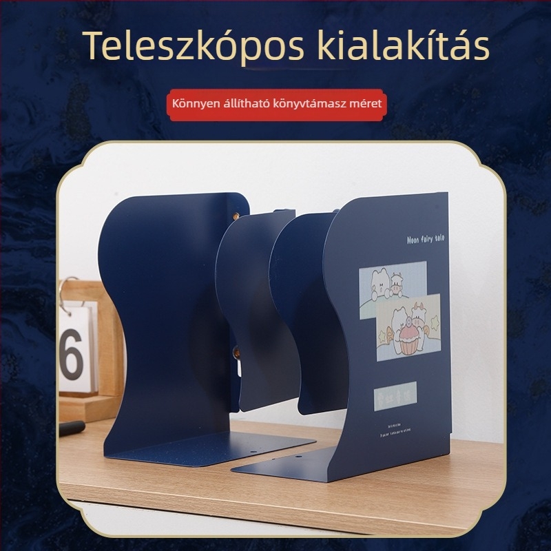 Fémes teleszkópos könyvállvány, kreatív asztali könyvtartó, állítható könyvállvány