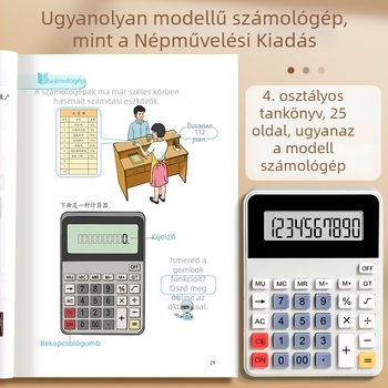 XG2301 10 számjegyű tanulói számológép a 4. osztálynak, a Népi Oktatás kiadásának megfelelően