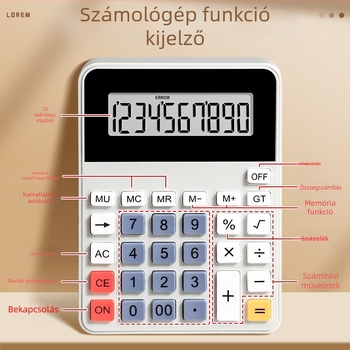 XG2301 10 számjegyű tanulói számológép a 4. osztálynak, a Népi Oktatás kiadásának megfelelően