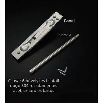 Rablás elleni ajtózár fogakkal, hosszabb retesz régi ajtókhoz, rejtett, rozsdamentes acél