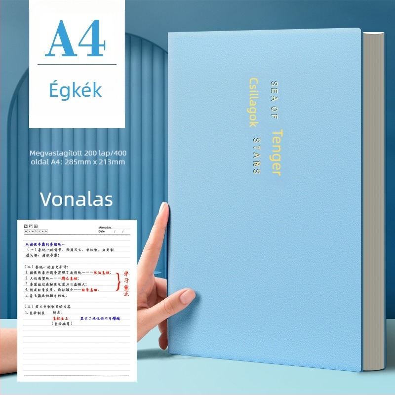 Cornell-stílusú jegyzetfüzet, ultra vastag, B5/A4 méret, középiskolások és egyetemisták számára