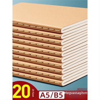 Barna kraft papír jegyzetfüzet, B5/A5 méret, 16K, diákoknak
