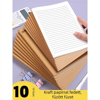 Barna kraft papír jegyzetfüzet, B5/A5 méret, 16K, diákoknak