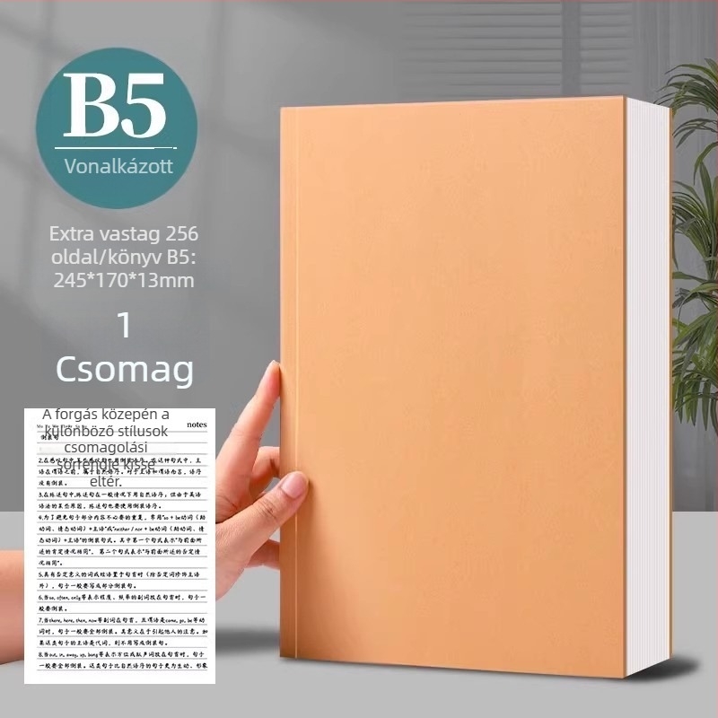 Barna kraft papír jegyzetfüzet, B5/A5 méret, 16K, diákoknak
