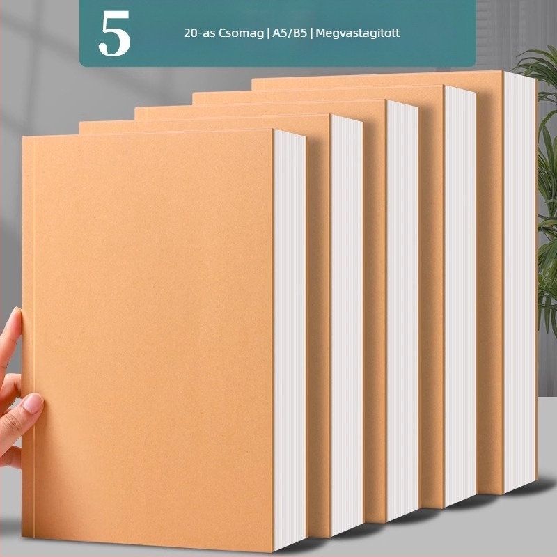 Barna kraft papír jegyzetfüzet, B5/A5 méret, 16K, diákoknak