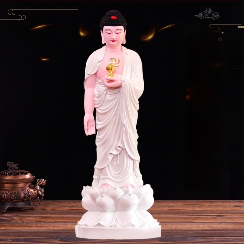 Amitabha Buddha álló szobor, gyantából