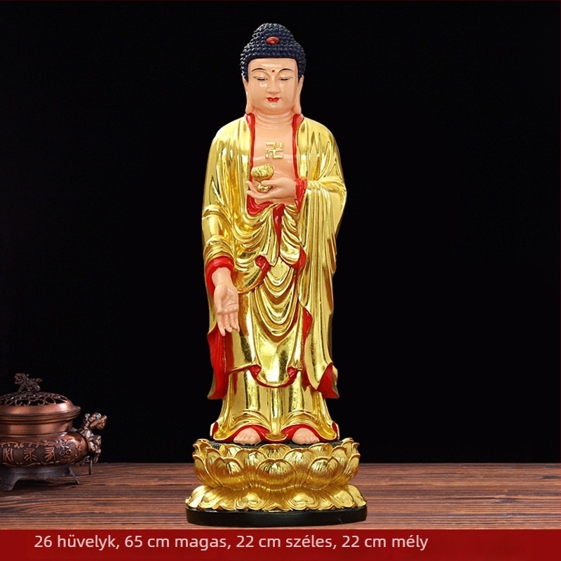 Amitabha Buddha álló szobor, gyantából