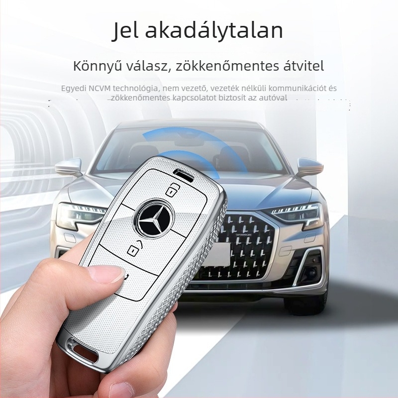 Mercedes-Benz kulcstartó védő E-osztály, C-osztály, E300L, C260L, GLE350, GEL450, C200 — modern burkolat férfiaknak és nőknek