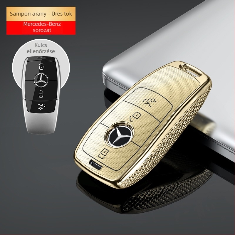 Mercedes-Benz kulcstartó védő E-osztály, C-osztály, E300L, C260L, GLE350, GEL450, C200 — modern burkolat férfiaknak és nőknek