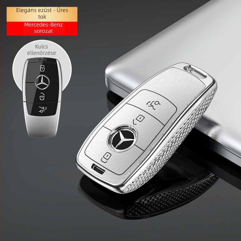 Mercedes-Benz kulcstartó védő E-osztály, C-osztály, E300L, C260L, GLE350, GEL450, C200 — modern burkolat férfiaknak és nőknek