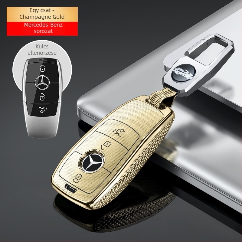 Mercedes-Benz kulcstartó védő E-osztály, C-osztály, E300L, C260L, GLE350, GEL450, C200 — modern burkolat férfiaknak és nőknek