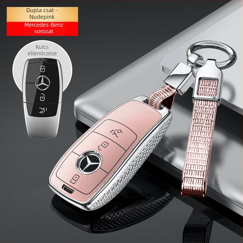 Mercedes-Benz kulcstartó védő E-osztály, C-osztály, E300L, C260L, GLE350, GEL450, C200 — modern burkolat férfiaknak és nőknek