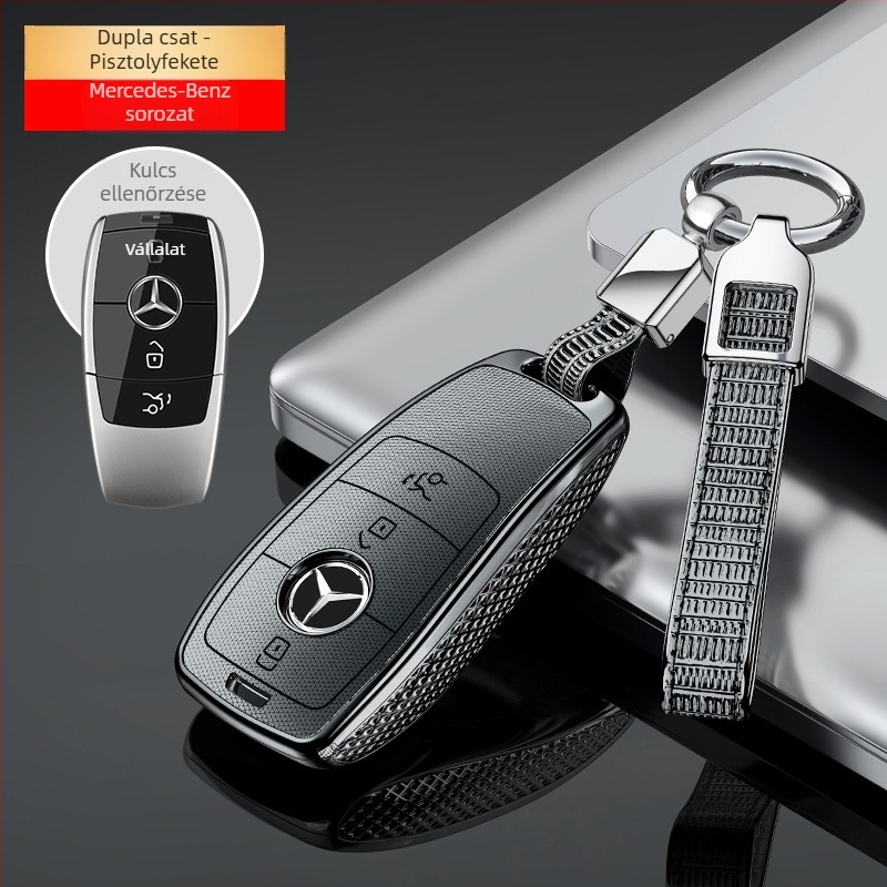 Mercedes-Benz kulcstartó védő E-osztály, C-osztály, E300L, C260L, GLE350, GEL450, C200 — modern burkolat férfiaknak és nőknek