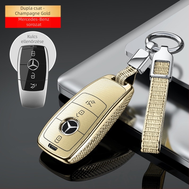 Mercedes-Benz kulcstartó védő E-osztály, C-osztály, E300L, C260L, GLE350, GEL450, C200 — modern burkolat férfiaknak és nőknek