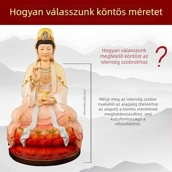Avalokiteshvara Bodhisattva szobra köntös és palást; Ksitigarbha Bodhisattva szobra palásttal és sállal – buddhista öltözet