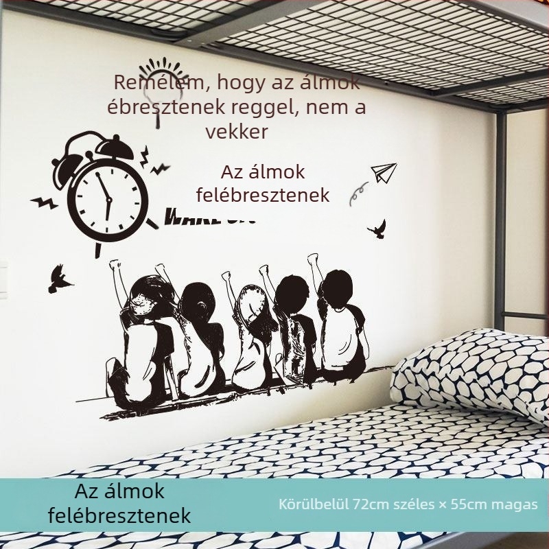 Tanulást ösztönző falmatricák, önragasztó tapéta diák háló- vagy kollégiumi szobához