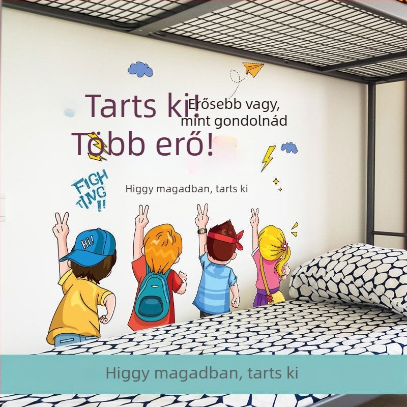 Tanulást ösztönző falmatricák, önragasztó tapéta diák háló- vagy kollégiumi szobához