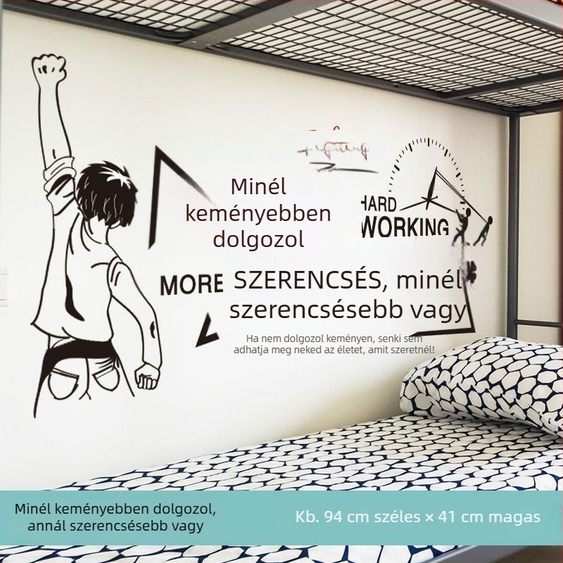 Tanulást ösztönző falmatricák, önragasztó tapéta diák háló- vagy kollégiumi szobához