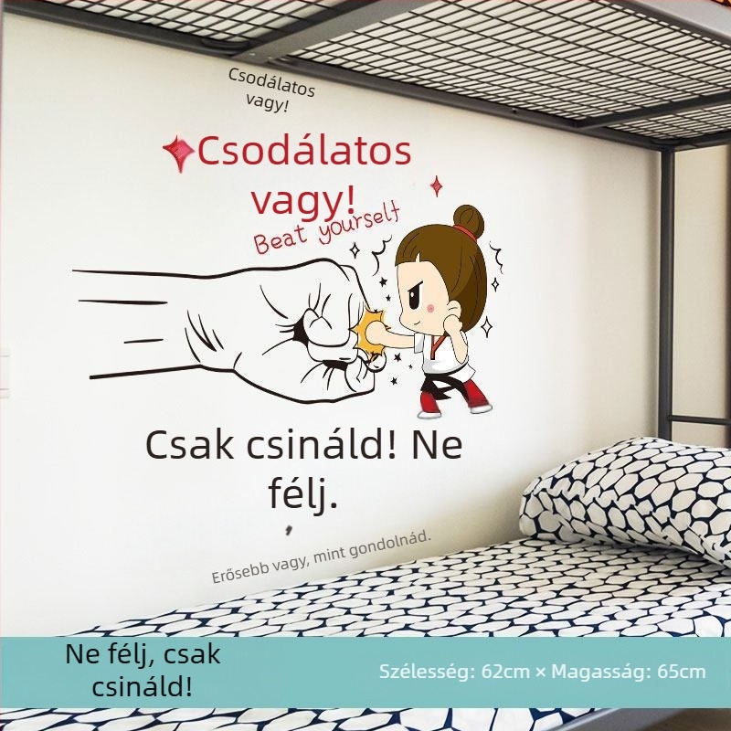 Tanulást ösztönző falmatricák, önragasztó tapéta diák háló- vagy kollégiumi szobához