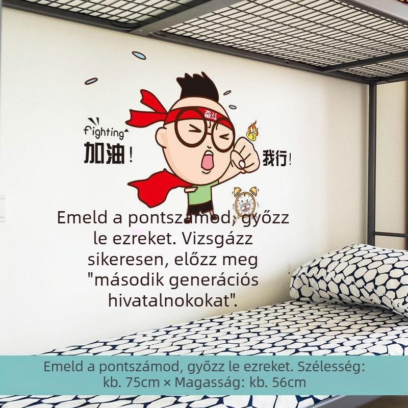Tanulást ösztönző falmatricák, önragasztó tapéta diák háló- vagy kollégiumi szobához
