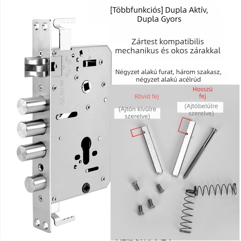 Általános célú, többfunkciós ujjlenyomat-zár mechanikus testtel — hengeres acél ajtózár 6068