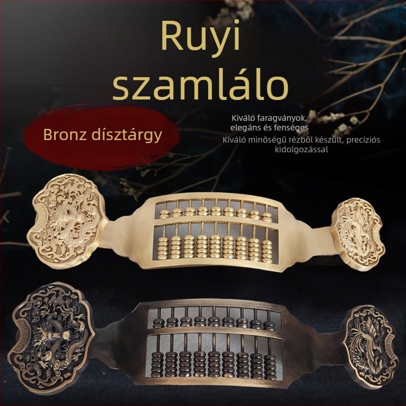 Réz sárkány–főnix abakusz, otthoni dekoráció